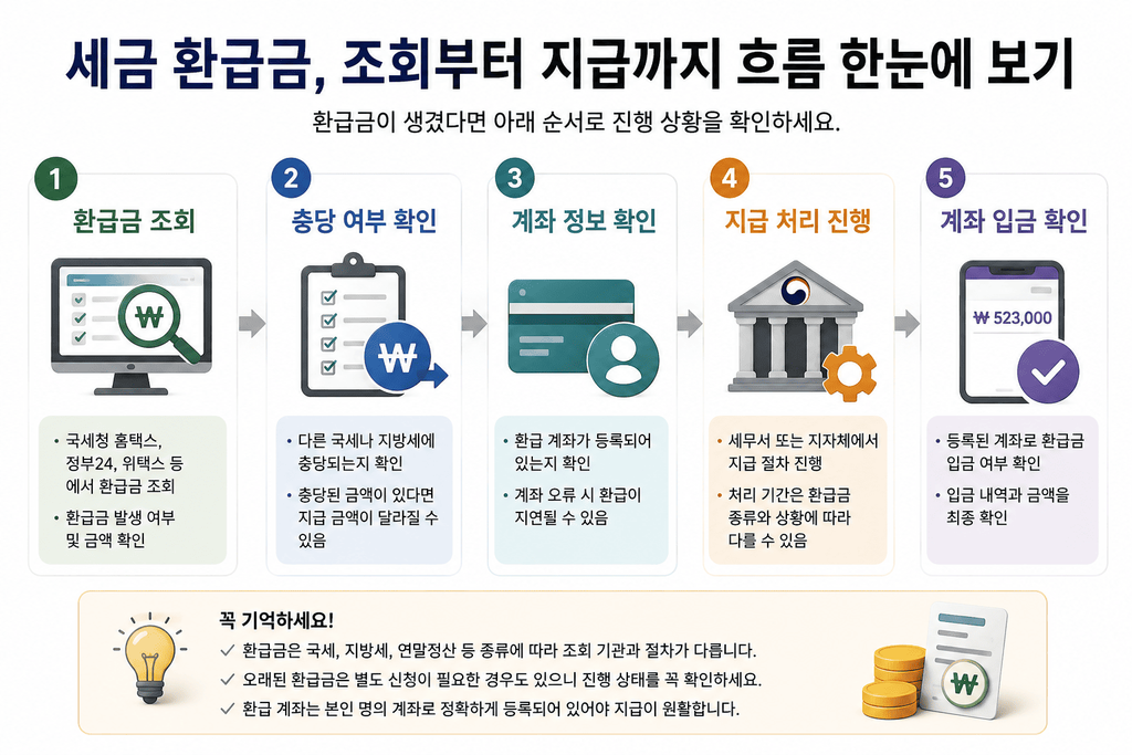 세금 환급금 조회부터 지급까지 처리과정