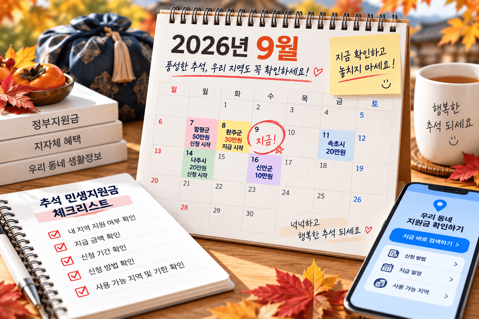 2026 추석 민생지원금 신청기간과 지급 일정을 확인하는 모습