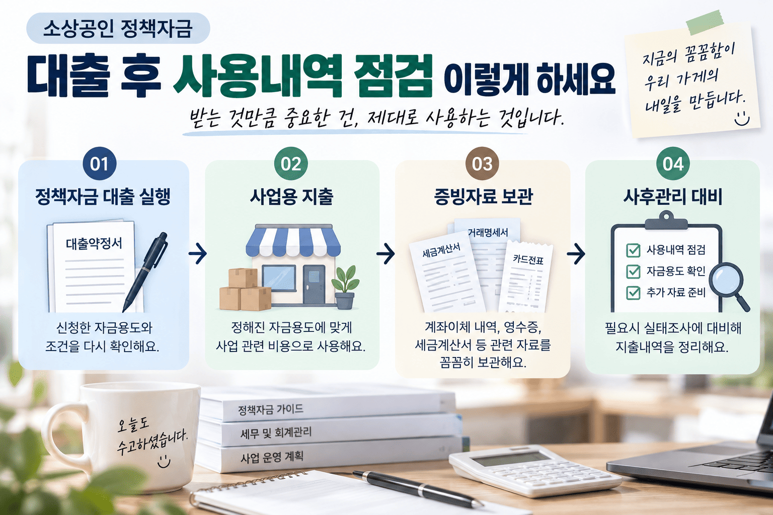 소상공인 정책자금 대출 후 사용내역 점검과 사후관리 과정