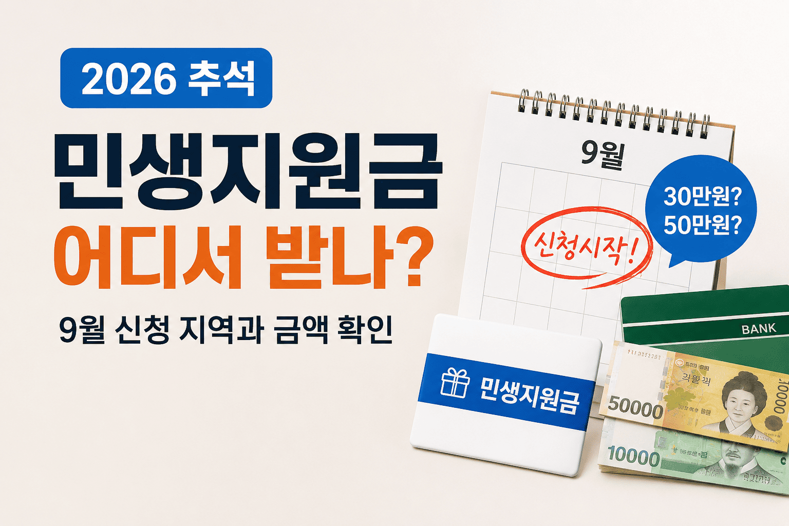 2026 추석 민생지원금 어디서 받나, 9월 신청 지역과 금액 확인