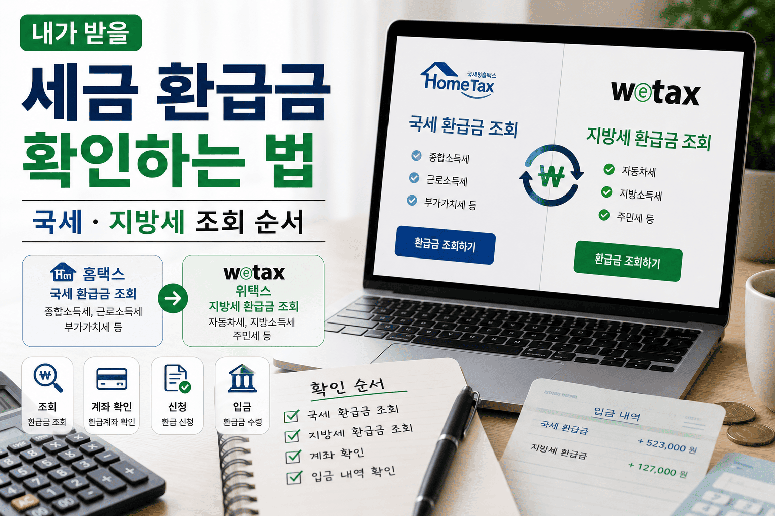 내가 받을 세금 환급금이 있는지 확인하는 법, 국세·지방세 조회 순서