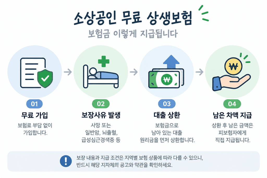 소상공인 무료 상생보험 1000만원 보험금 지급 구조