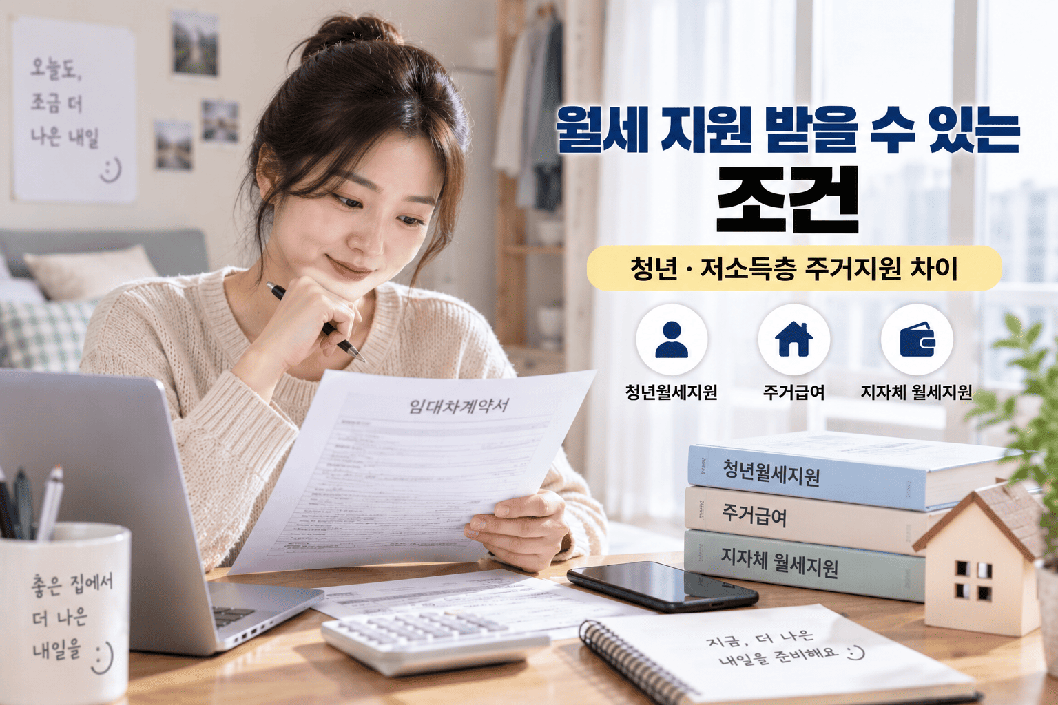 월세 지원 받을 수 있는 조건, 청년·저소득층 주거지원 차이