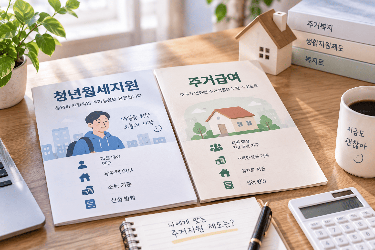 청년월세지원과 주거급여 조건 차이를 비교하는 모습