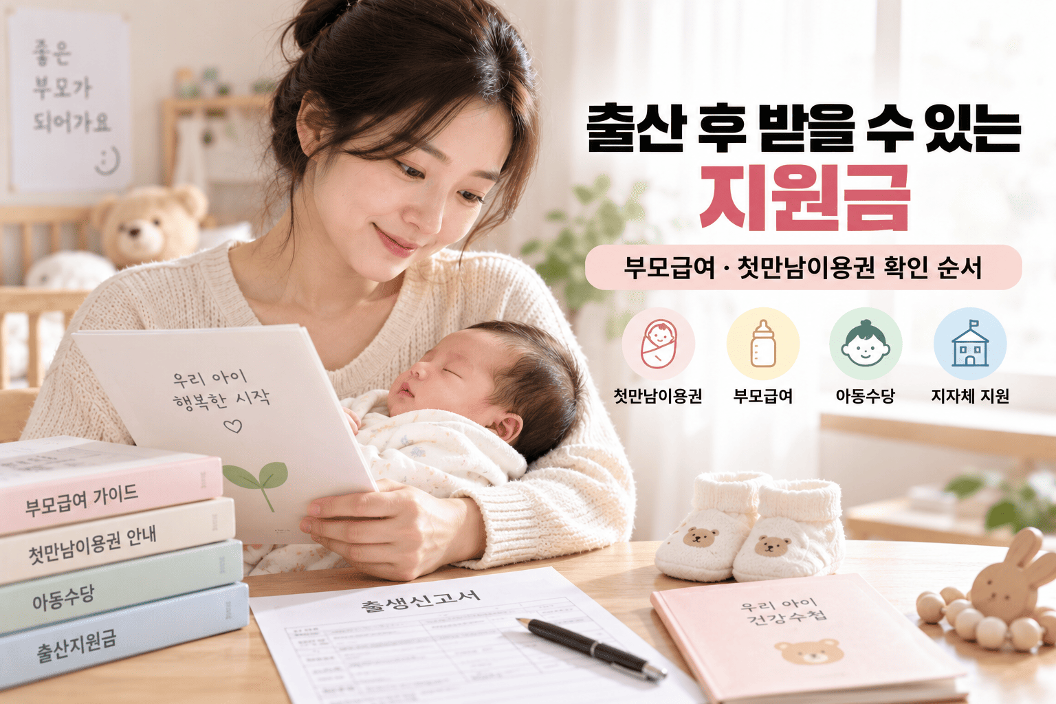 출산 후 받을 수 있는 지원금, 부모급여·첫만남이용권 확인 순서