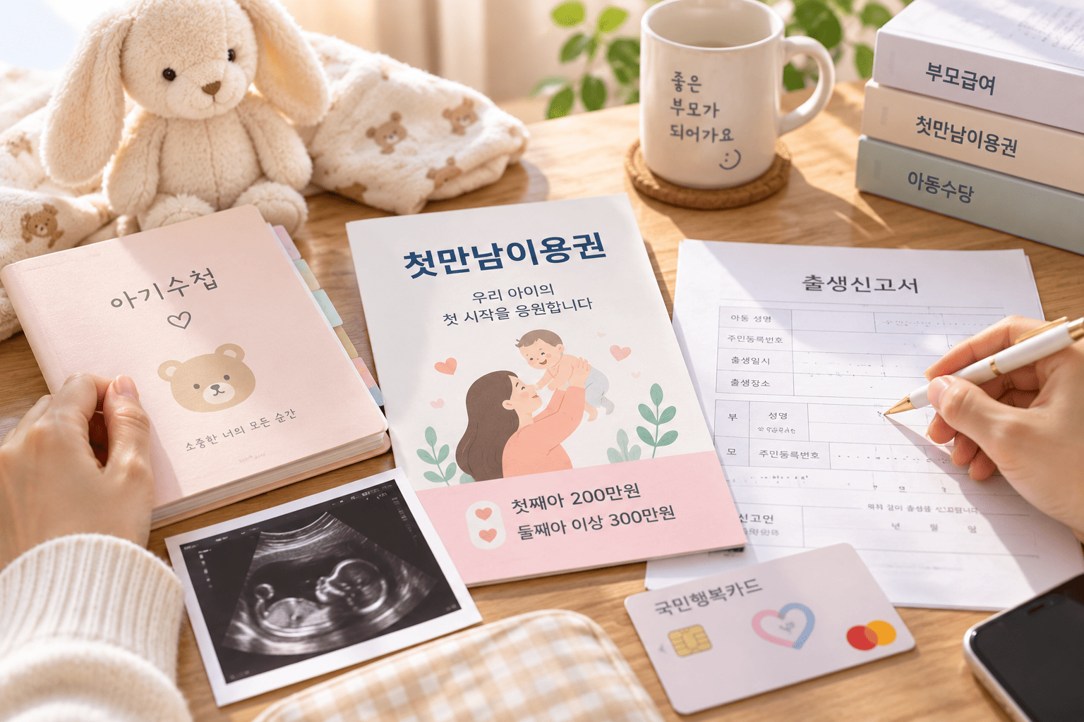 출산 후 첫만남이용권 지원금과 신청방법을 확인하는 모습